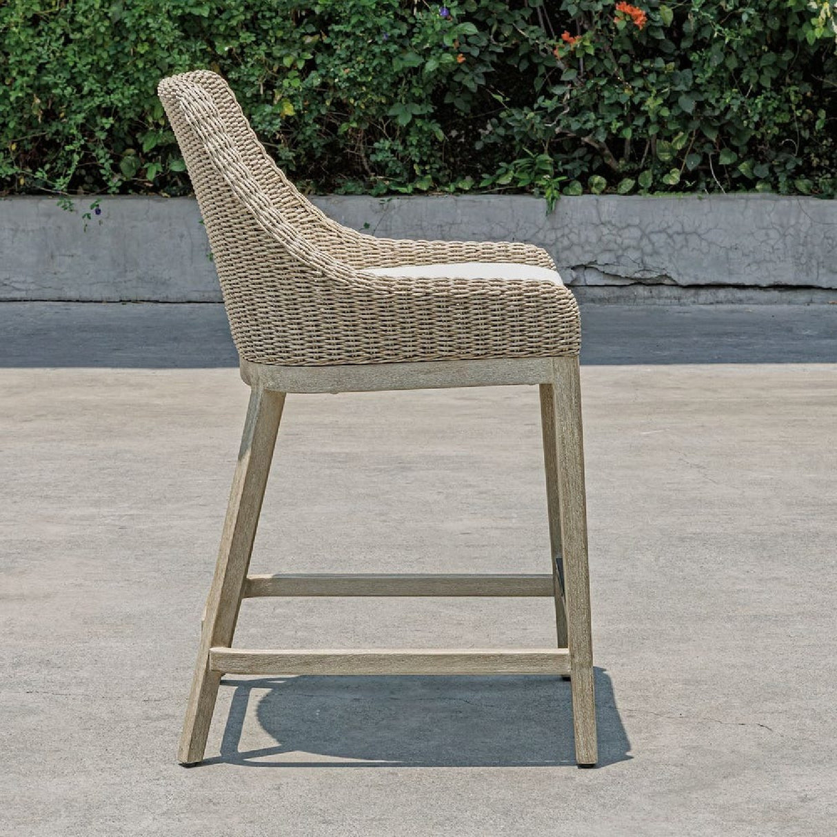   Modern European furniture - Beige Wicker Outdoor Counter Stool - www.oroa.com | Oroa.com