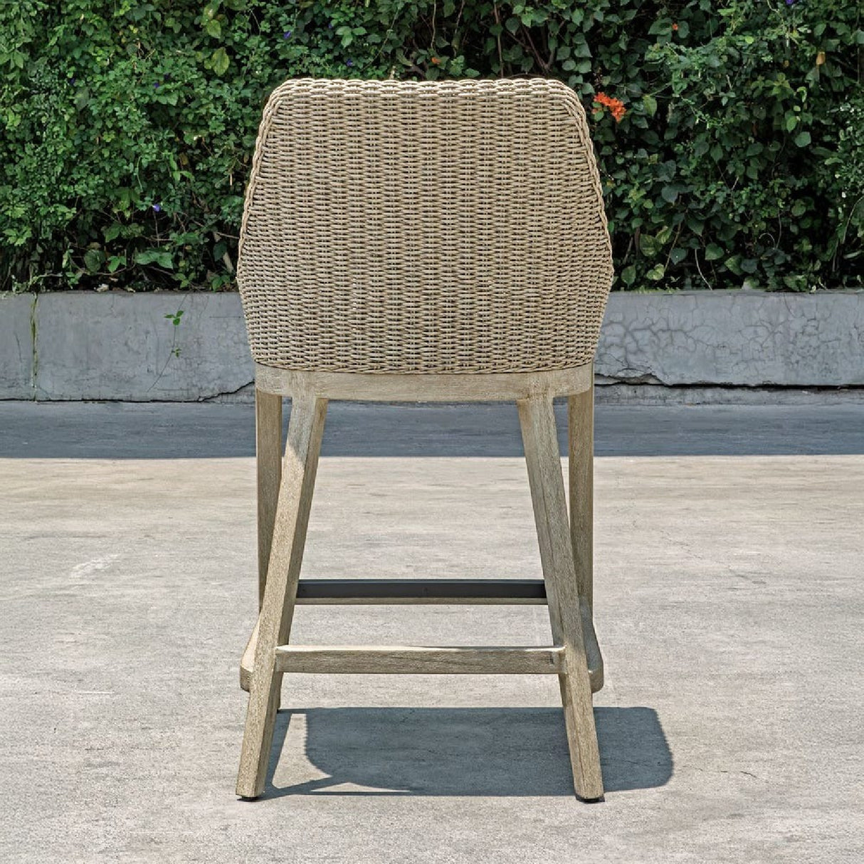   Modern European furniture - Beige Wicker Outdoor Counter Stool - www.oroa.com | Oroa.com