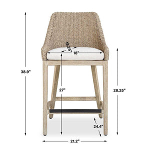   Modern European furniture - Beige Wicker Outdoor Counter Stool - www.oroa.com | Oroa.com