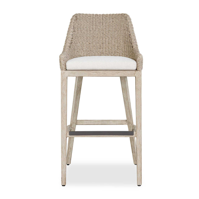 Modern European furniture - Cream Wicker Outdoor Bar Stool - www.oroa.com