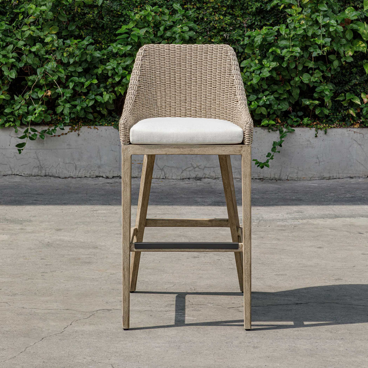   Modern European furniture - Cream Wicker Outdoor Bar Stool - www.oroa.com | Oroa.com