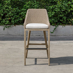   Modern European furniture - Cream Wicker Outdoor Bar Stool - www.oroa.com | Oroa.com