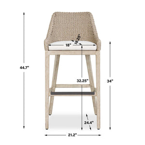   Modern European furniture - Cream Wicker Outdoor Bar Stool - www.oroa.com | Oroa.com