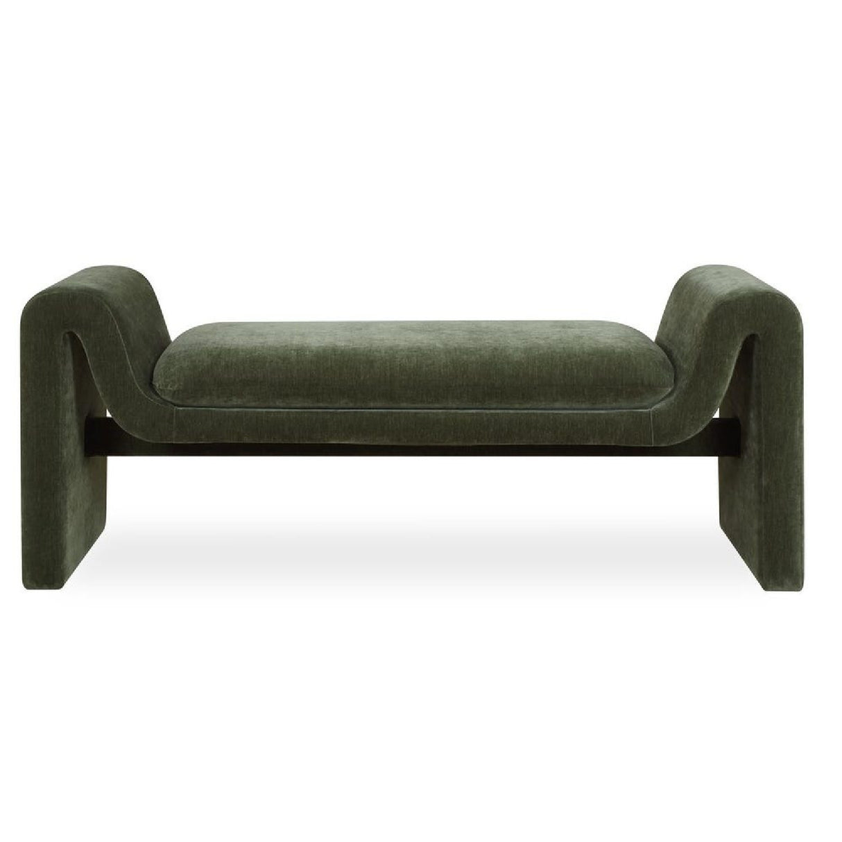   Modern European furniture - Green Velvet Curved Bench - www.oroa.com | Oroa.com