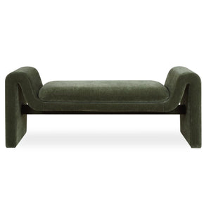   Modern European furniture - Green Velvet Curved Bench - www.oroa.com | Oroa.com