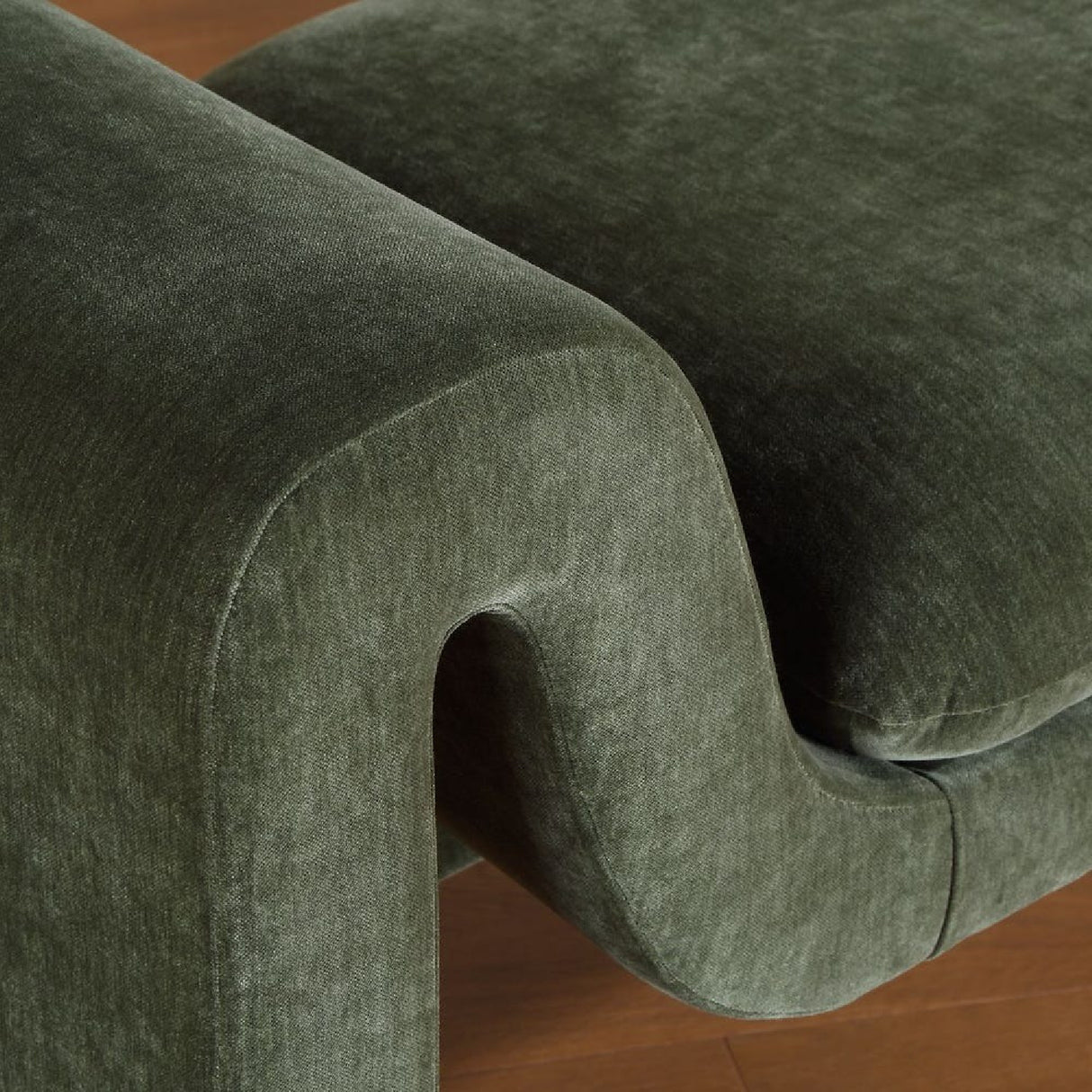   Modern European furniture - Green Velvet Curved Bench - www.oroa.com | Oroa.com