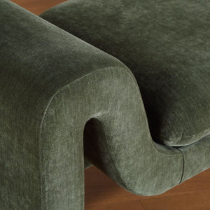   Modern European furniture - Green Velvet Curved Bench - www.oroa.com | Oroa.com