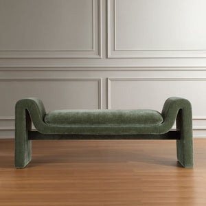   Modern European furniture - Green Velvet Curved Bench - www.oroa.com | Oroa.com