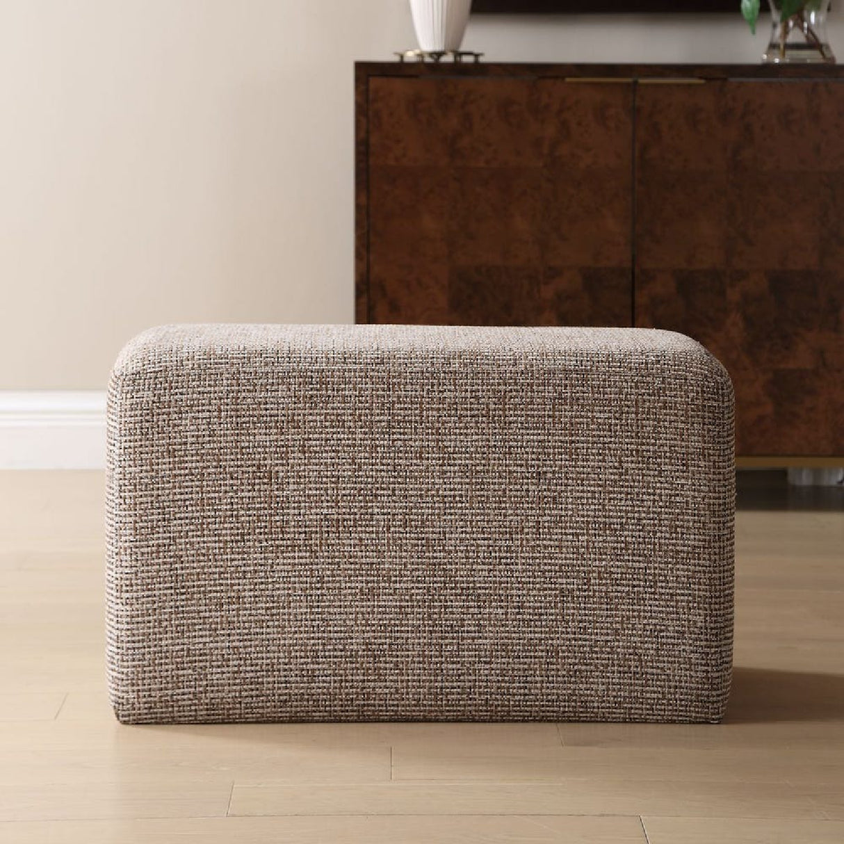   Modern European furniture - Cream Woven Rectangular Ottoman - www.oroa.com | Oroa.com