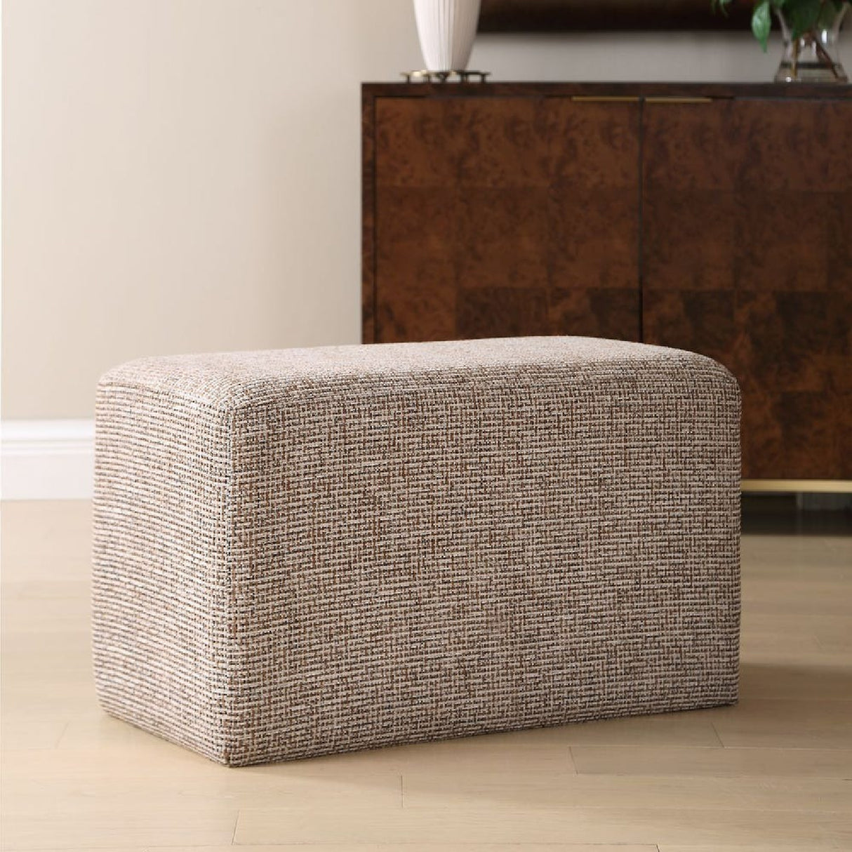   Modern European furniture - Cream Woven Rectangular Ottoman - www.oroa.com | Oroa.com