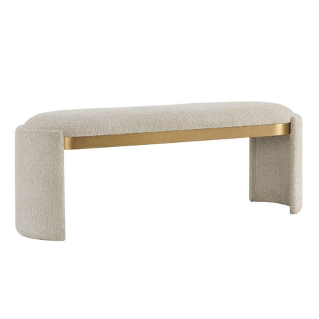   Modern European furniture - White Boucle Bench - www.oroa.com | Oroa.com