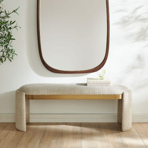   Modern European furniture - White Boucle Bench - www.oroa.com | Oroa.com