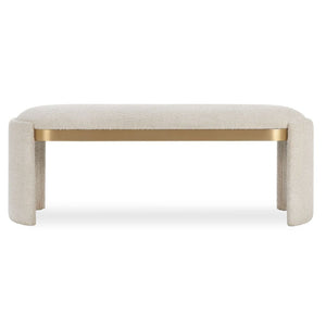   Modern European furniture - White Boucle Bench - www.oroa.com | Oroa.com