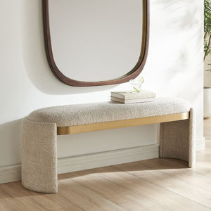   Modern European furniture - White Boucle Bench - www.oroa.com | Oroa.com