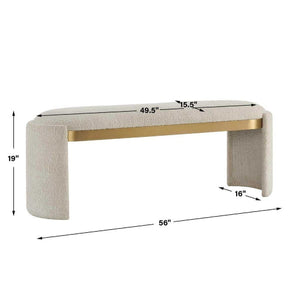   Modern European furniture - White Boucle Bench - www.oroa.com | Oroa.com