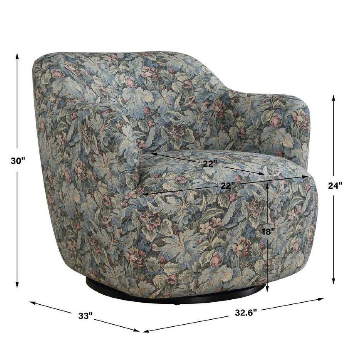   Modern European furniture - Floral Print Swivel Chair - www.oroa.com | Oroa.com