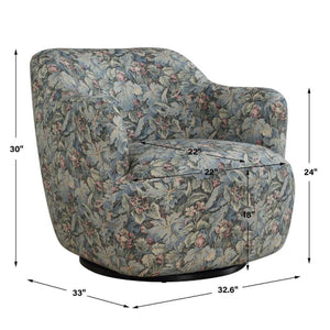   Modern European furniture - Floral Print Swivel Chair - www.oroa.com | Oroa.com