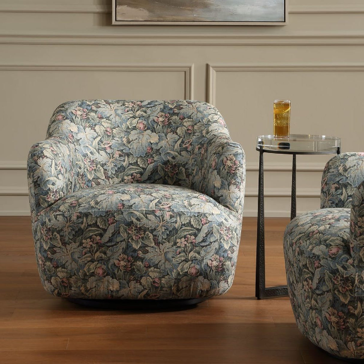   Modern European furniture - Floral Print Swivel Chair - www.oroa.com | Oroa.com