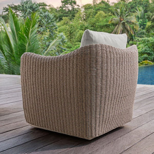   Modern European furniture - Beige Outdoor Swivel Lounge Chair - www.oroa.com | Oroa.com