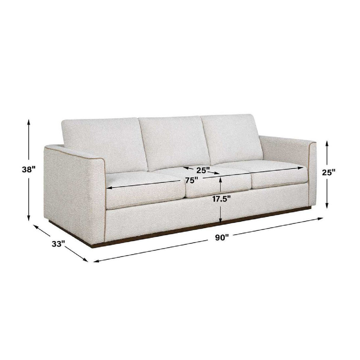   Modern European furniture - Cream Boucle Piped Sofa - www.oroa.com | Oroa.com