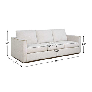   Modern European furniture - Cream Boucle Piped Sofa - www.oroa.com | Oroa.com