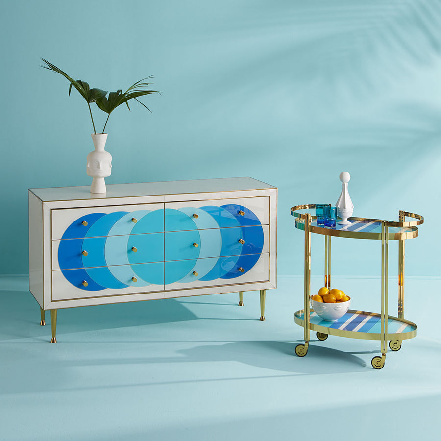   Blue Glass Panes Credenza | Oroa.com