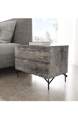   Gray Wooden 2-Door Nightstand | Oroa.com