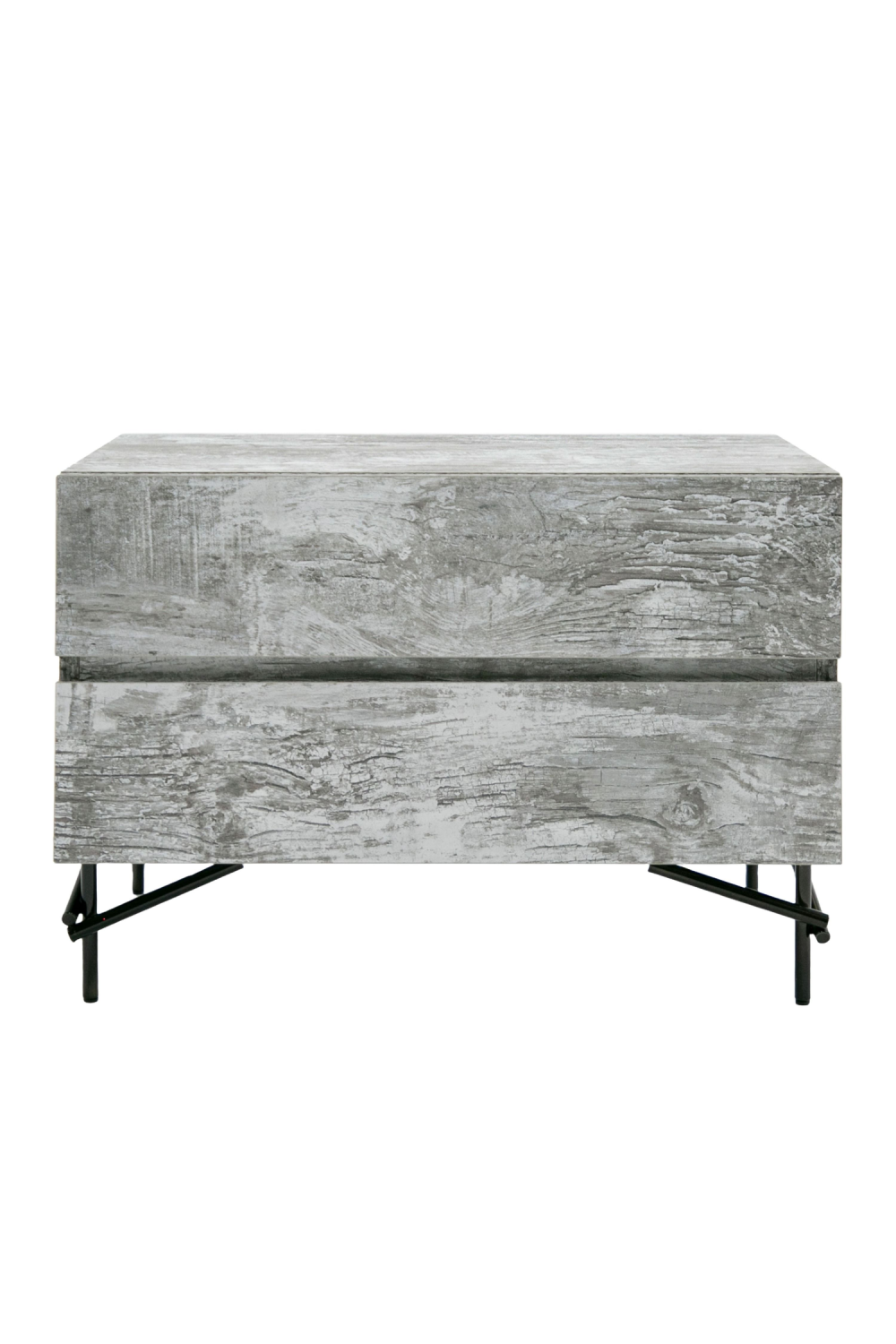   Gray Wooden 2-Door Nightstand | Oroa.com