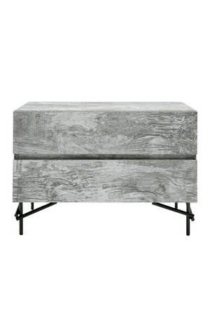   Gray Wooden 2-Door Nightstand | Oroa.com