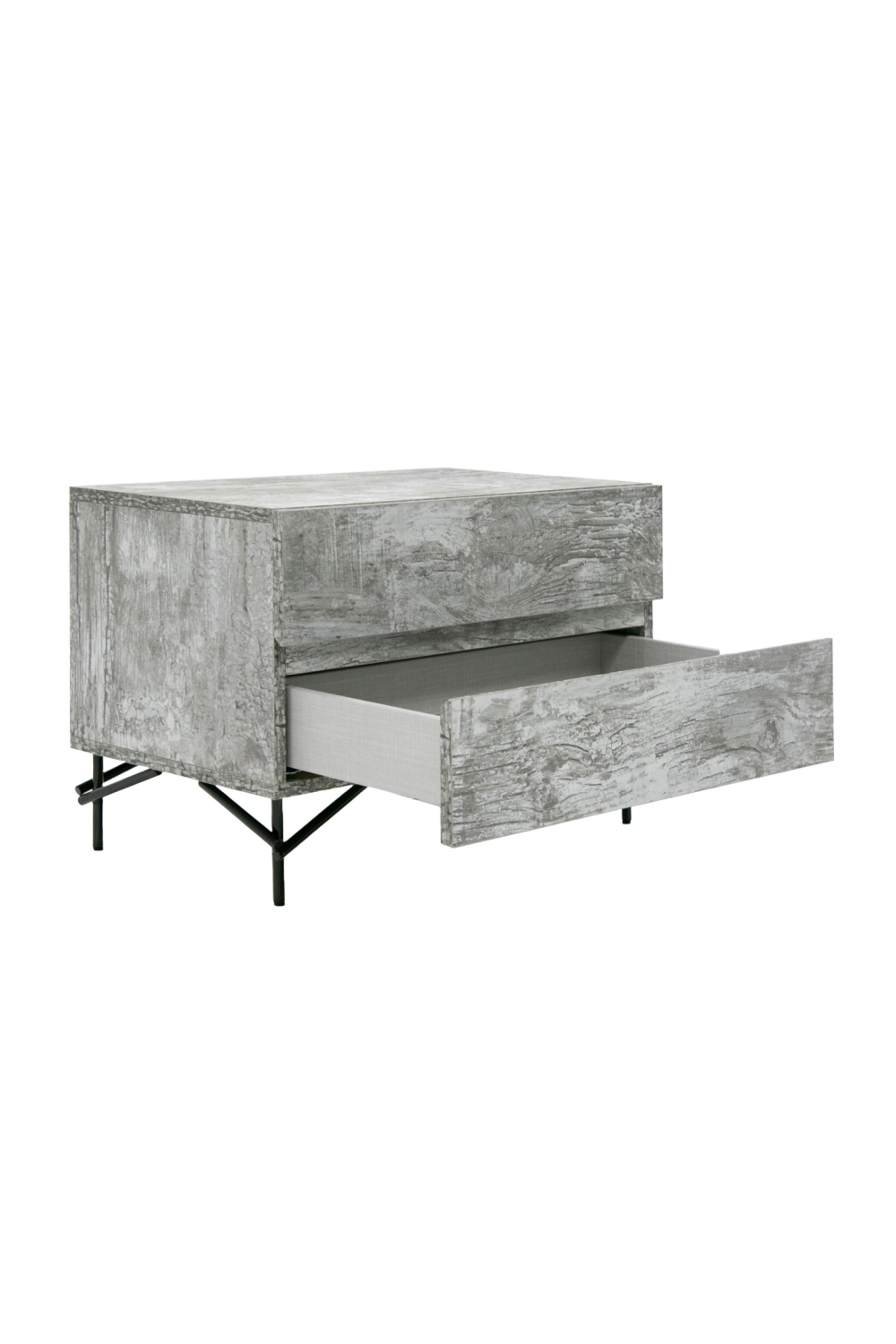   Gray Wooden 2-Door Nightstand | Oroa.com