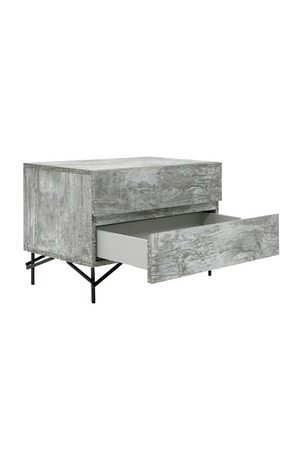   Gray Wooden 2-Door Nightstand | Oroa.com
