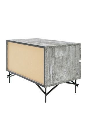   Gray Wooden 2-Door Nightstand | Oroa.com