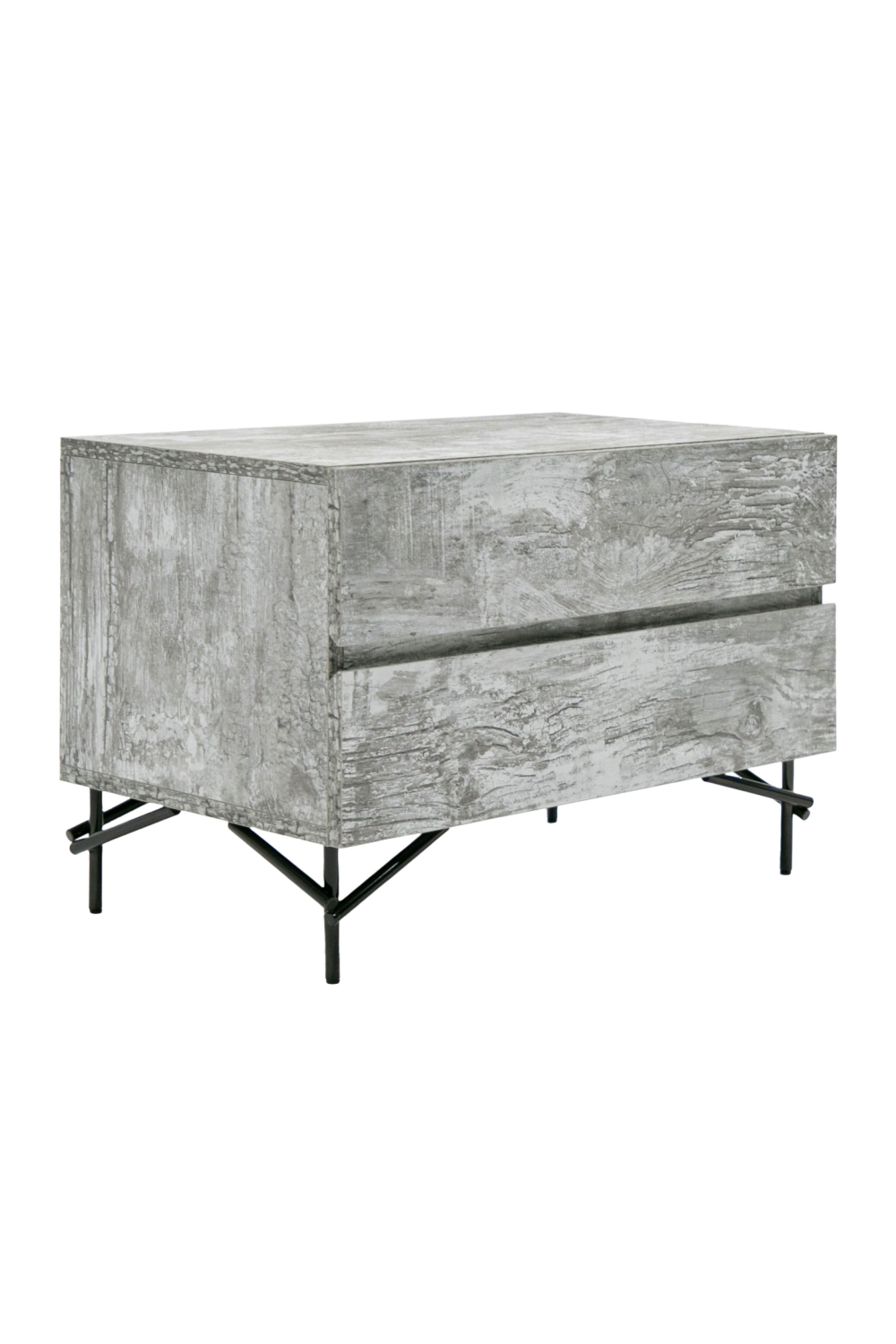   Gray Wooden 2-Door Nightstand | Oroa.com