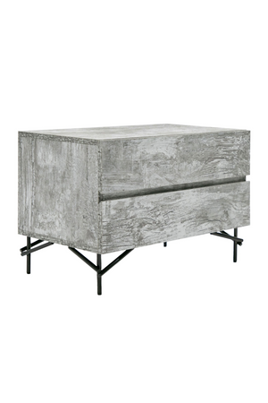   Gray Wooden 2-Door Nightstand | Oroa.com