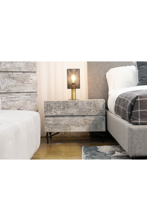   Gray Wooden 2-Door Nightstand | Oroa.com