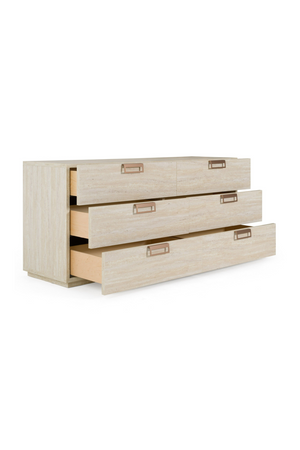   6-Drawer Travertine Dresser | Oroa.com