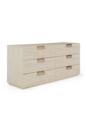   6-Drawer Travertine Dresser | Oroa.com