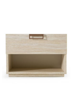   Travertine Finish 1-Drawer Nightstand | Oroa.com
