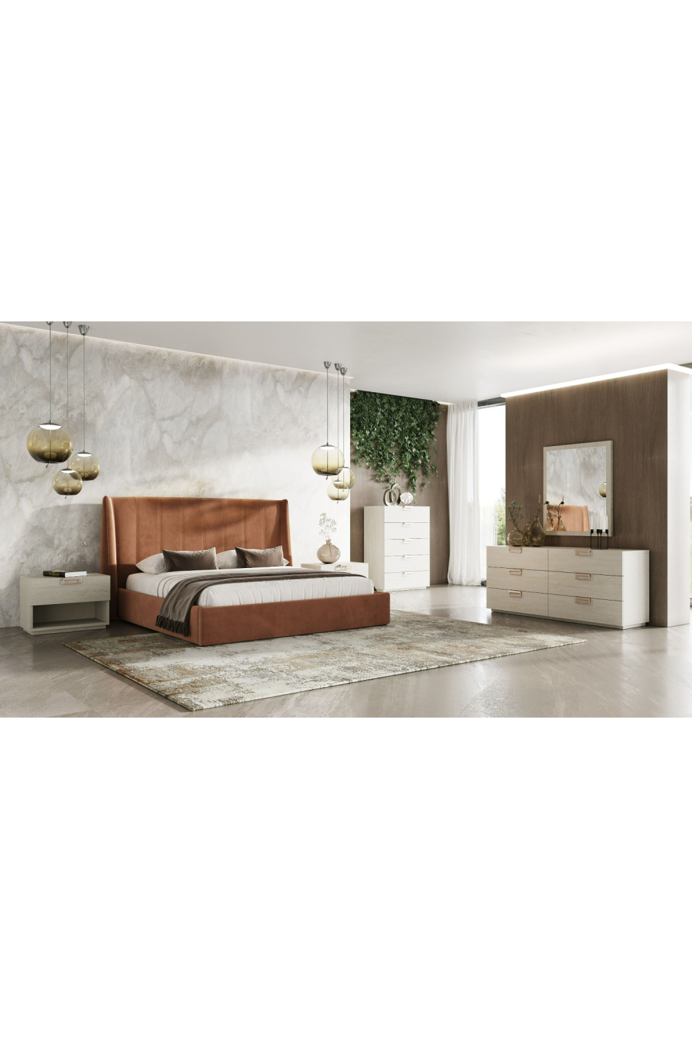   Travertine Finish 1-Drawer Nightstand | Oroa.com