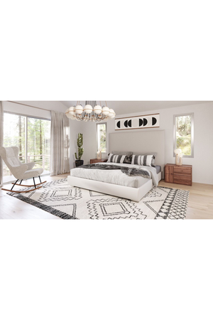   Beige High-Headboard Queen Bed | Oroa.com