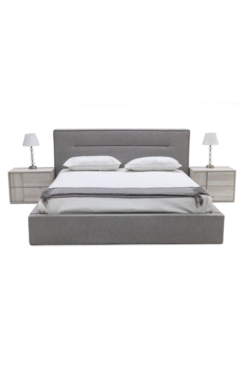   Gray Upholstered Bed | Oroa.com