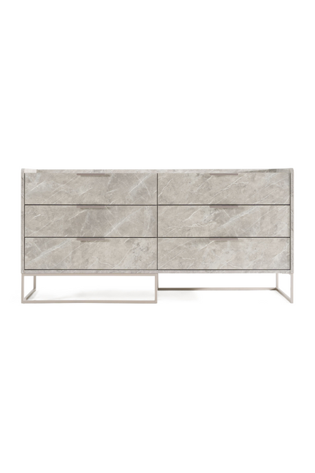   Gray Marble 6-Drawer Dresser | Oroa.com