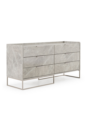   Gray Marble 6-Drawer Dresser | Oroa.com