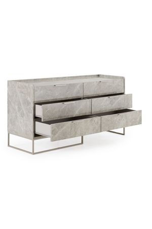   Gray Marble 6-Drawer Dresser | Oroa.com