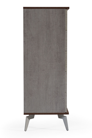   Concrete and Walnut 5-Drawer Chest | Oroa.com