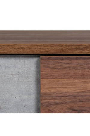   Concrete and Walnut 2-Drawer Nightstand | Oroa.com