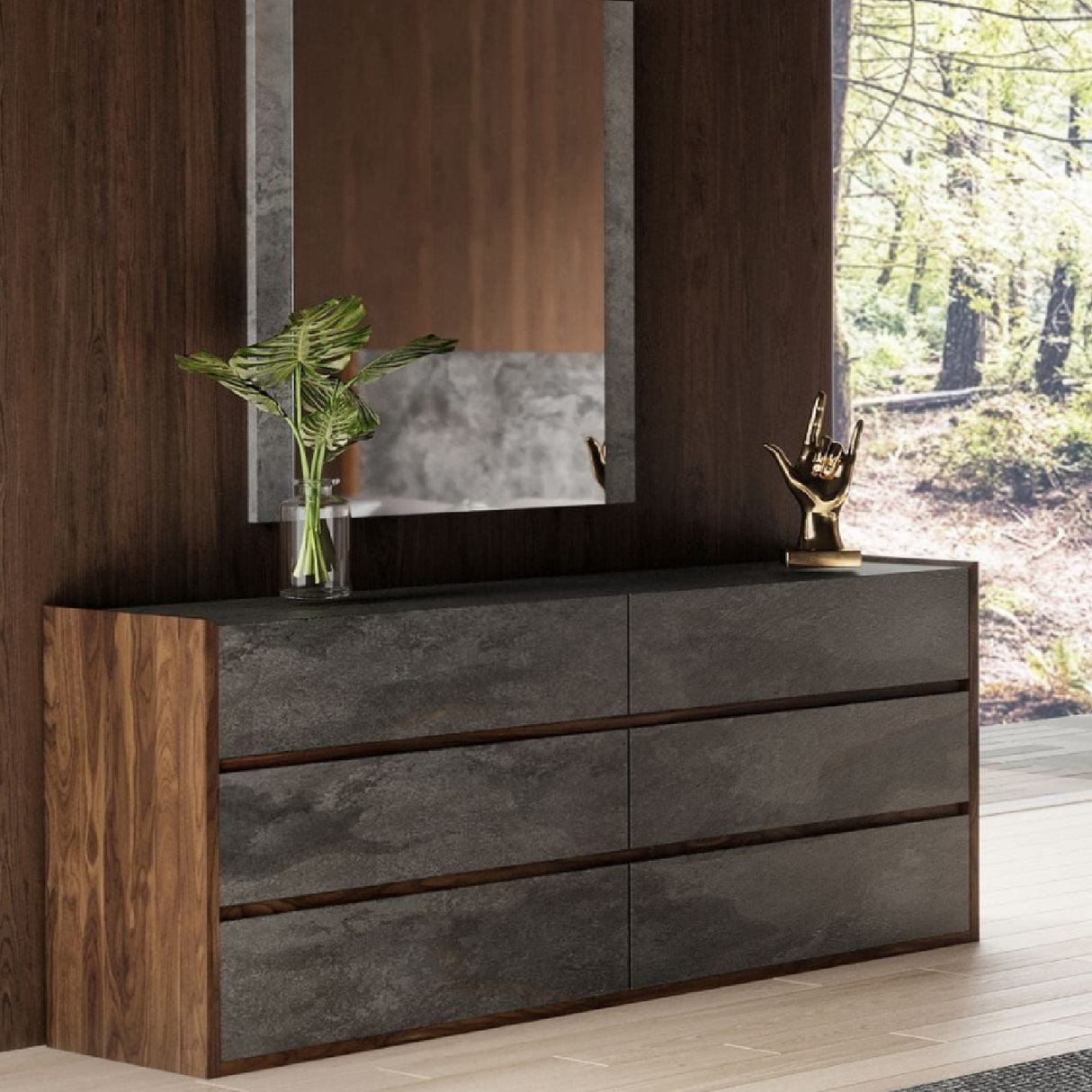   Gray Stucco 6-Drawer Dresser | Oroa.com