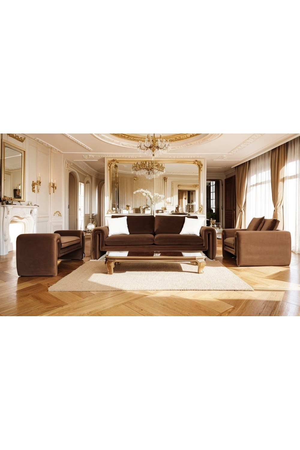   Brown Velvet Lounge Chair | Oroa.com