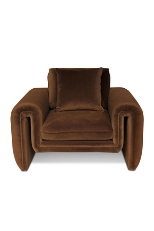   Brown Velvet Lounge Chair | Oroa.com