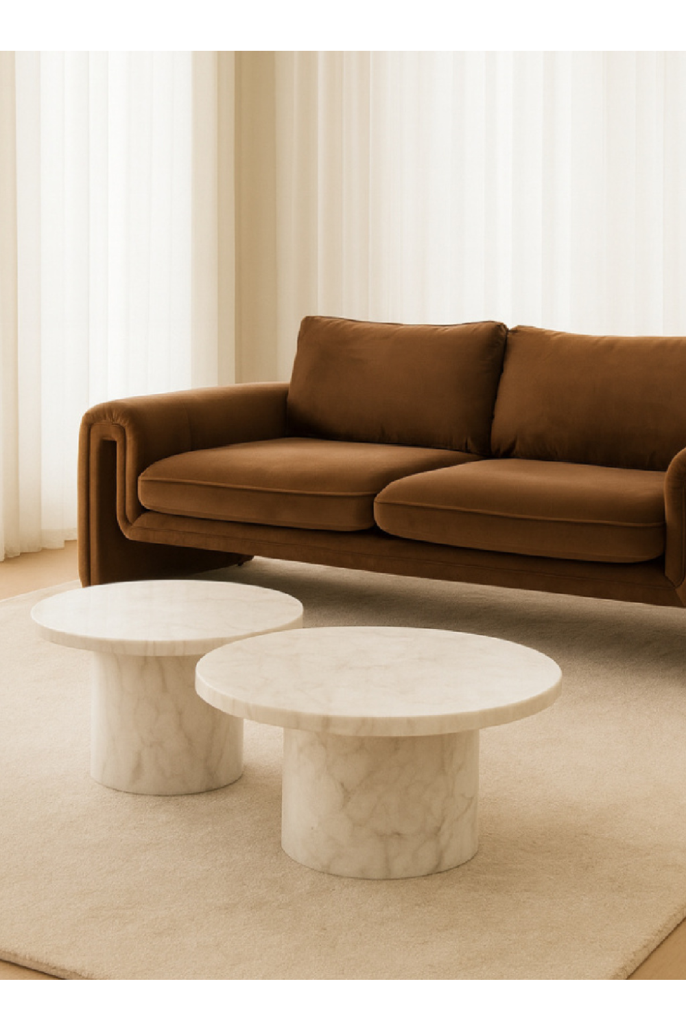   Brown Velvet Sofa | Oroa.com